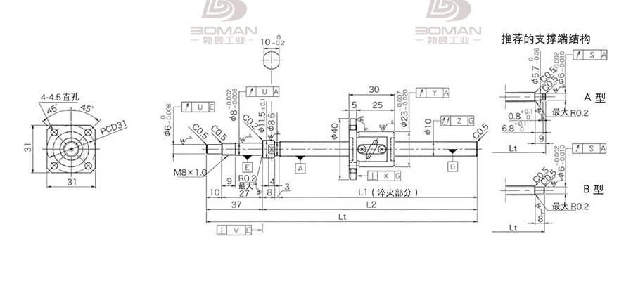 KURODA GP1002DS-EAFR-0320B-C3F 黑田精工和thk丝杆比较